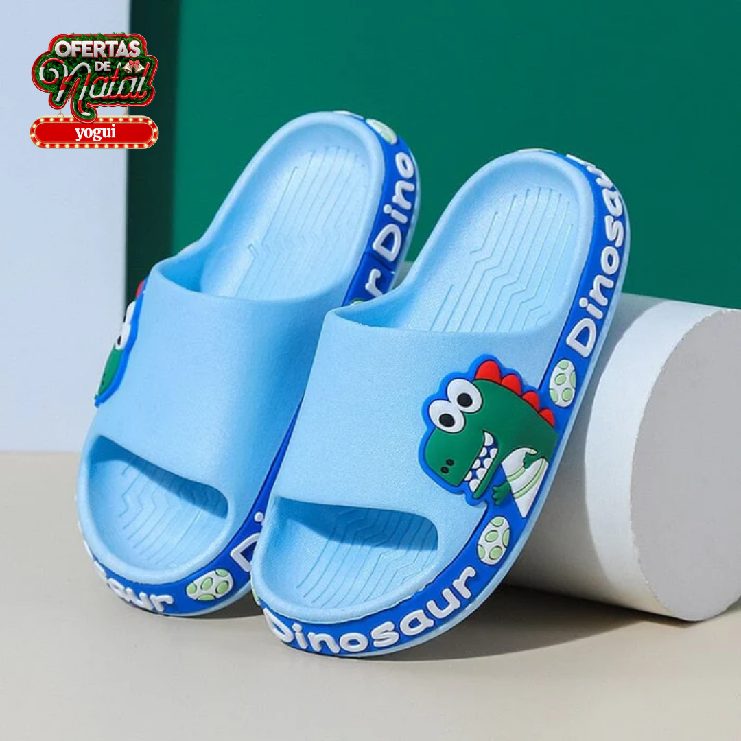 Chinelo Infantil Slide Anti-Derrapante Dino