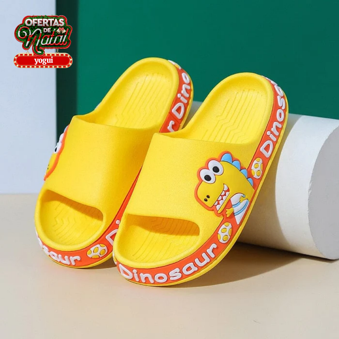 Chinelo Infantil Slide Anti-Derrapante Dino