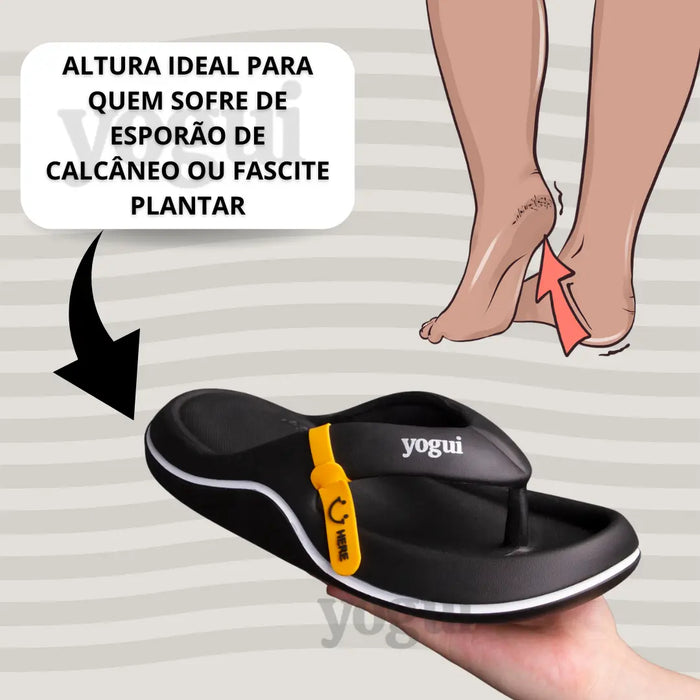 Chinelo Top Comfort Yogui® Preto – vista traseira e ajuste